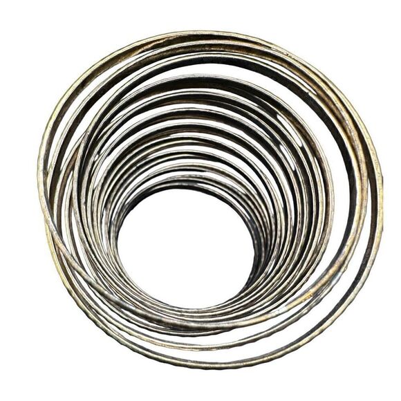 Slinky style hammered coil bangle bracelet one piece gold tone - Picture 2 of 5